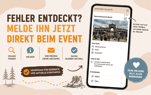 Fehler entdeckt? Melde ihn direkt beim Event