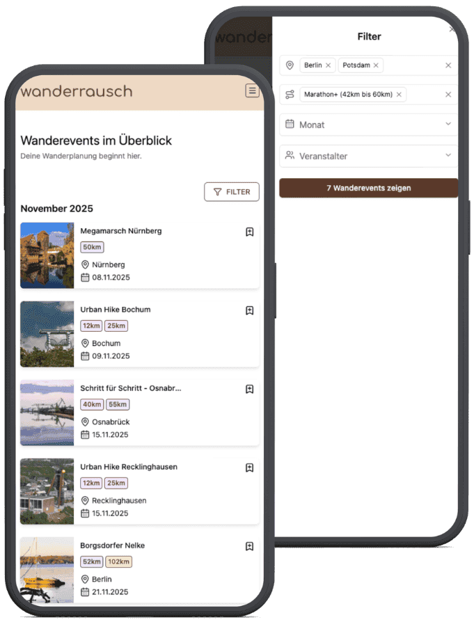Finde deine nächsten Wanderevents auf wanderrausch