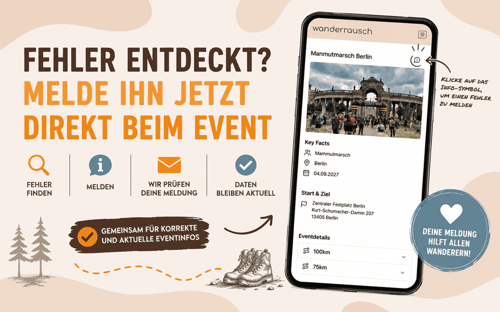 Fehler entdeckt? Melde ihn direkt beim Event Fehler entdeckt? Melde ihn direkt beim Event
